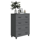 NNEVL Sideboard Dark Grey 79x40x103.5 cm Solid Wood Pine