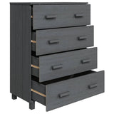 NNEVL Sideboard Dark Grey 79x40x103.5 cm Solid Wood Pine