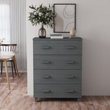 NNEVL Sideboard Dark Grey 79x40x103.5 cm Solid Wood Pine