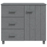 NNEVL Sideboard Dark Grey 90x40x80 cm Solid Wood Pine