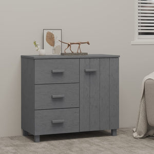 NNEVL Sideboard Dark Grey 90x40x80 cm Solid Wood Pine