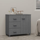 NNEVL Sideboard Dark Grey 90x40x80 cm Solid Wood Pine
