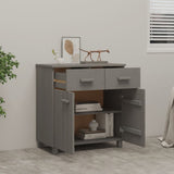 NNEVL Sideboard Light Grey 79x40x80 cm Solid Wood Pine