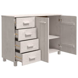 NNEVL Sideboard White 113x40x80 cm Solid Wood Pine