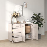 NNEVL Sideboard White 113x40x80 cm Solid Wood Pine
