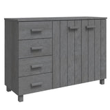 NNEVL Sideboard Dark Grey 113x40x80 cm Solid Wood Pine