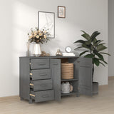 NNEVL Sideboard Dark Grey 113x40x80 cm Solid Wood Pine