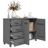 NNEVL Sideboard Dark Grey 113x40x80 cm Solid Wood Pine