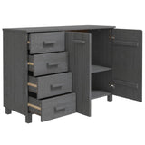NNEVL Sideboard Dark Grey 113x40x80 cm Solid Wood Pine