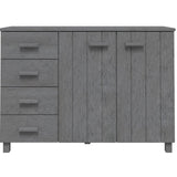NNEVL Sideboard Dark Grey 113x40x80 cm Solid Wood Pine