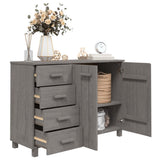 NNEVL Sideboard Light Grey 113x40x80 cm Solid Wood Pine