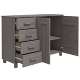 NNEVL Sideboard Light Grey 113x40x80 cm Solid Wood Pine