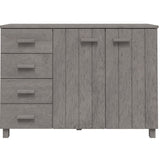 NNEVL Sideboard Light Grey 113x40x80 cm Solid Wood Pine