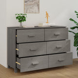NNEVL Sideboard "HAMAR" Light Grey 113x40x80 cm Solid Wood Pine