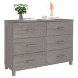 NNEVL Sideboard "HAMAR" Light Grey 113x40x80 cm Solid Wood Pine