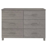 NNEVL Sideboard "HAMAR" Light Grey 113x40x80 cm Solid Wood Pine