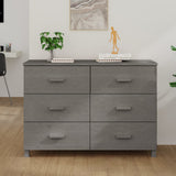 NNEVL Sideboard "HAMAR" Light Grey 113x40x80 cm Solid Wood Pine