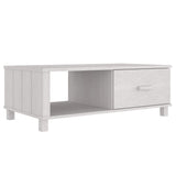 NNEVL Coffee Table White 100x55x35 cm Solid Wood Pine