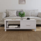 NNEVL Coffee Table White 100x55x35 cm Solid Wood Pine