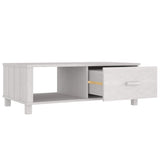 NNEVL Coffee Table White 100x55x35 cm Solid Wood Pine