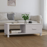 NNEVL Coffee Table White 100x55x35 cm Solid Wood Pine