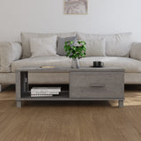 NNEVL Coffee Table Light Grey 100x55x35 cm Solid Wood Pine