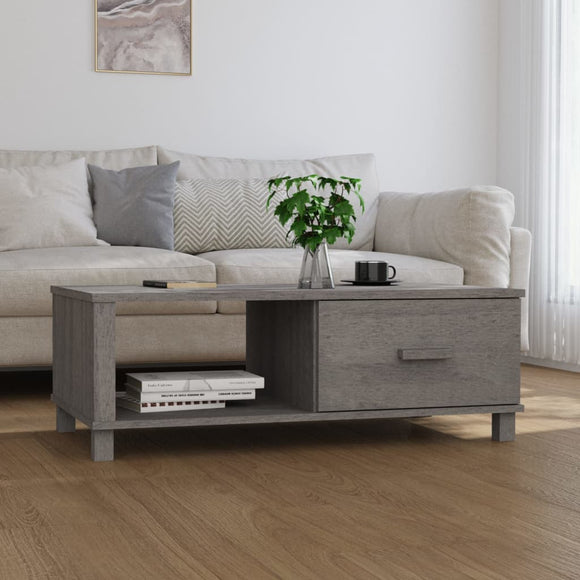 NNEVL Coffee Table Light Grey 100x55x35 cm Solid Wood Pine