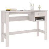 NNEVL Desk White 110x40x75 cm Solid Wood Pine