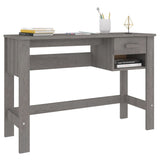 NNEVL Desk "HAMAR" Light Grey 110x40x75 cm Solid Wood Pine
