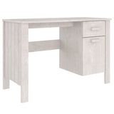 NNEVL Desk White 113x50x75 cm Solid Wood Pine