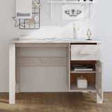 NNEVL Desk White 113x50x75 cm Solid Wood Pine