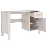 NNEVL Desk White 113x50x75 cm Solid Wood Pine