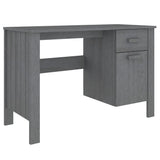 NNEVL Desk Dark Grey 113x50x75 cm Solid Wood Pine