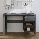 NNEVL Desk Dark Grey 113x50x75 cm Solid Wood Pine