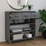 NNEVL Console Table Dark Grey 90x35x90 cm Solid Wood Pine