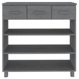 NNEVL Console Table Dark Grey 90x35x90 cm Solid Wood Pine