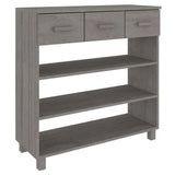 NNEVL Console Table Light Grey 90x35x90 cm Solid Wood Pine