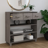 NNEVL Console Table Light Grey 90x35x90 cm Solid Wood Pine