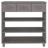 NNEVL Console Table Light Grey 90x35x90 cm Solid Wood Pine