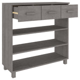 NNEVL Console Table Light Grey 90x35x90 cm Solid Wood Pine