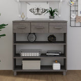 NNEVL Console Table Light Grey 90x35x90 cm Solid Wood Pine