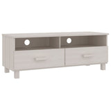 NNEVL TV Cabinet "HAMAR" White 106x40x40 cm Solid Wood Pine