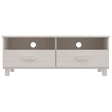 NNEVL TV Cabinet "HAMAR" White 106x40x40 cm Solid Wood Pine