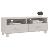 NNEVL TV Cabinet "HAMAR" White 106x40x40 cm Solid Wood Pine