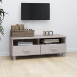 NNEVL TV Cabinet "HAMAR" White 106x40x40 cm Solid Wood Pine