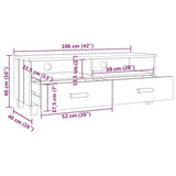 NNEVL TV Cabinet "HAMAR" White 106x40x40 cm Solid Wood Pine