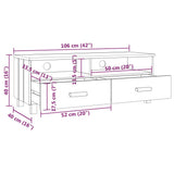 NNEVL TV Cabinet Light Grey 106x40x40 cm Solid Wood Pine