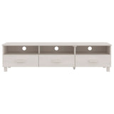NNEVL TV Cabinet "HAMAR" White 158x40x40 cm Solid Wood Pine