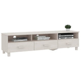 NNEVL TV Cabinet "HAMAR" White 158x40x40 cm Solid Wood Pine