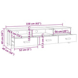 NNEVL TV Cabinet Light Grey 158x40x40 cm Solid Wood Pine